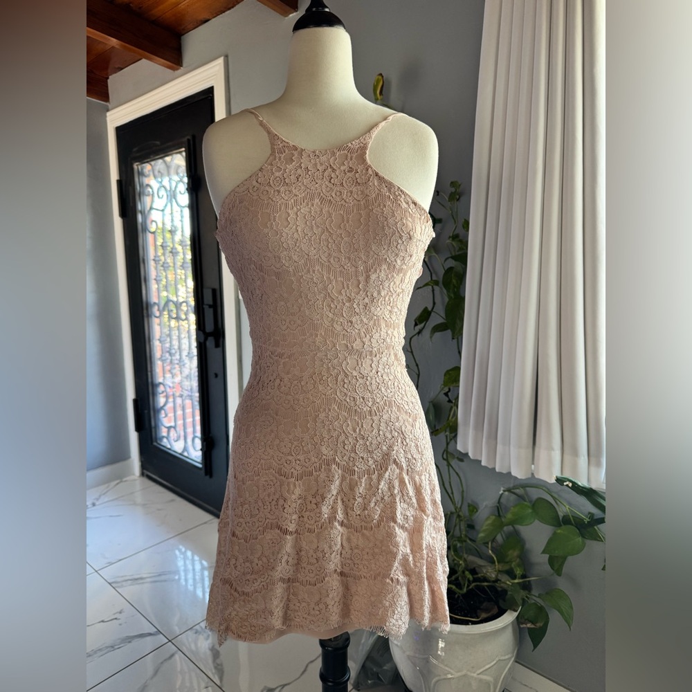 Pink lace dress